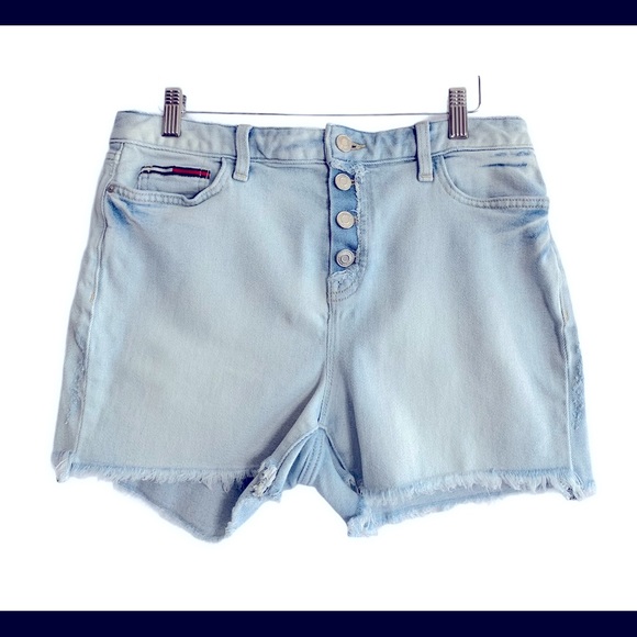 Tommy Hilfiger Denim Distressed Shorts Sz 10 - Picture 2 of 7